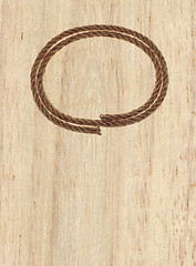 Image showing rope frame on wood background