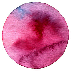 Image showing Abstract circle watercolor painted background