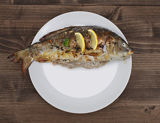 Image showing fried fish on plate