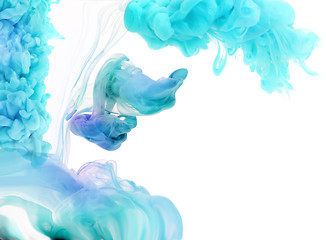 Image showing Acrylic colors in water. Abstract background.