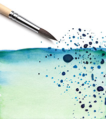 Image showing brush and watercolor painted background