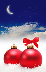 Image showing red Christmas balls