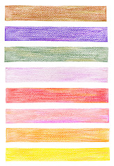 Image showing set of color pencil graphic elements