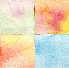 Image showing Abstract  square watercolor painted background