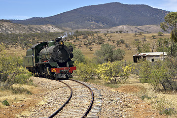 Image showing steam train coming around the corner