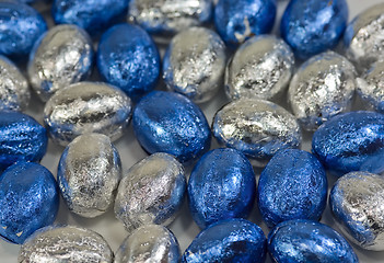 Image showing silver and blue eggs