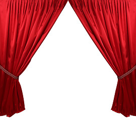 Image showing Red theater curtain background