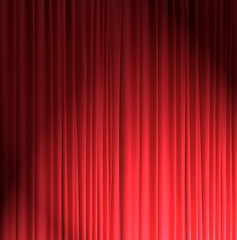 Image showing red silk curtain background