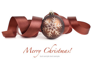 Image showing Christmas balls with ribbon