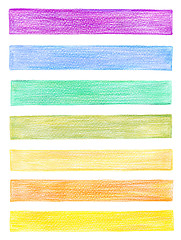 Image showing set of color pencil graphic elements