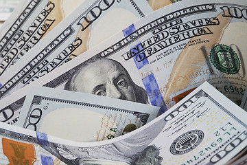 Image showing New Hundred Dollar Bills background