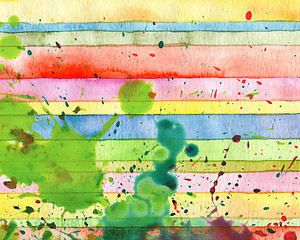 Image showing Abstract  strip watercolor painted background