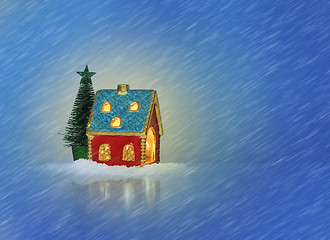 Image showing Christmas festive light in house