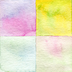 Image showing Abstract  square watercolor painted background