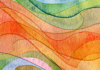 Image showing Abstract wave watercolor painted background