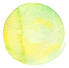 Image showing Abstract  circle watercolor painted background