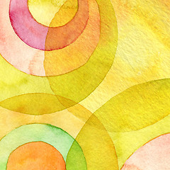 Image showing Abstract watercolor circle painted background