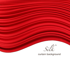 Image showing red silk curtain background