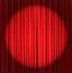 Image showing red silk curtain background