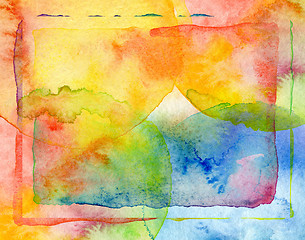 Image showing Abstract watercolor painted background