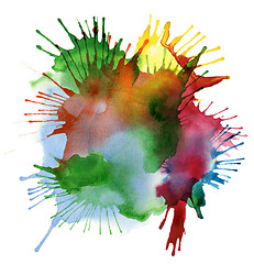 Image showing abstract color watercolor blot background