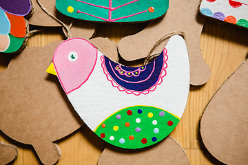 Image showing Cardboard toys for the Christmas tree or garland. New year decorations.