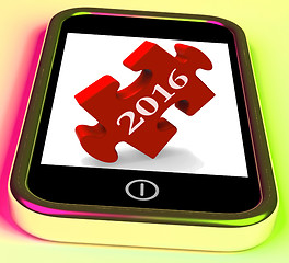 Image showing 2016 On Smartphone Shows Future New Year Visions