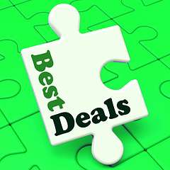 Image showing Best Deals Puzzle Shows Deal Promotion Or Bargain