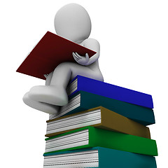 Image showing Student And Books Showing Learning