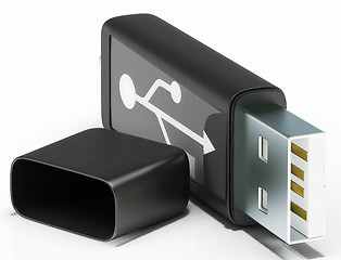 Image showing Usb Removable Stick Shows Portable Storage Or Memory