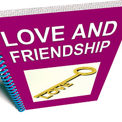 Image showing Love and Friendship Book Represents Keys and Advice for Friends