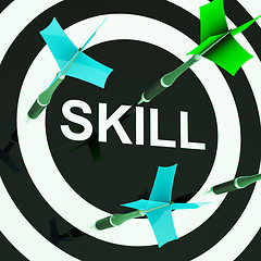 Image showing Skill On Dartboard Shows Competencies