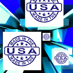 Image showing Made In The USA On Cubes Shows American Manufacture