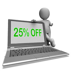 Image showing Twenty Five Percent Off Monitor Means Deduction Or Sale Online