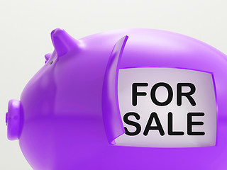 Image showing For Sale Piggy Bank Means Selling Goods