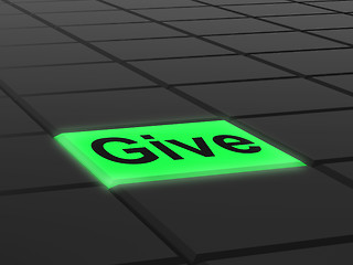 Image showing Give Button Means Bestowed Allot Or Grant