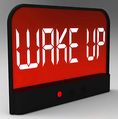 Image showing Wake Up Clock Message Meaning Awake And Rise