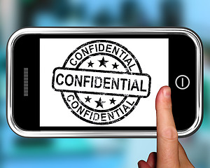 Image showing Confidential On Smartphone Shows Classified Information
