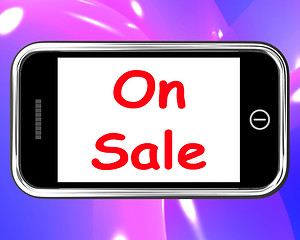 Image showing On Sale Phone Shows Promotional Savings Or Discounts