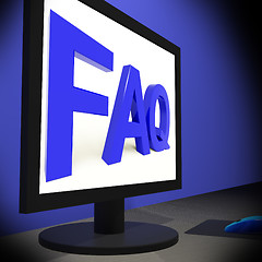 Image showing FAQ On Monitor Showing Assistance