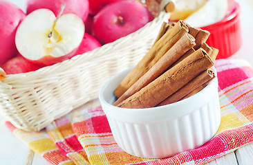 Image showing cinnamon and apples