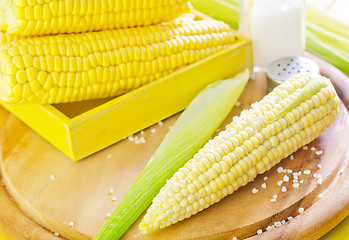 Image showing boiled corn with salt