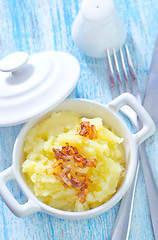 Image showing mashed potato with fried onion