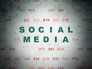 Image showing Social media concept: Social Media on Digital Paper background