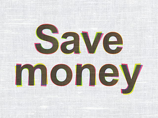 Image showing Money concept: Save Money on fabric texture background