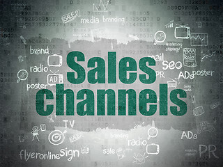 Image showing Marketing concept: Sales Channels on Digital Paper background