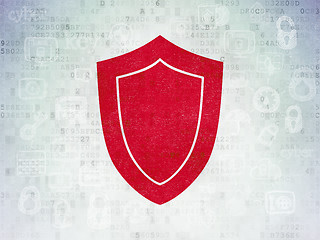 Image showing Security concept: Shield on Digital Paper background