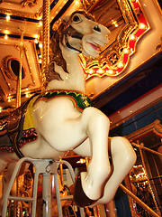 Image showing White Carousel Horse