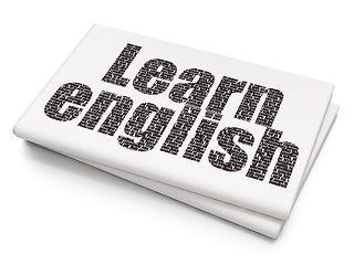 Image showing Studying concept: Learn English on Blank Newspaper background