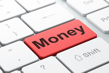 Image showing Currency concept: Money on computer keyboard background